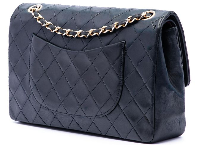 Chanel Black Medium Classic Lambskin Double Flap Negro - vista 2