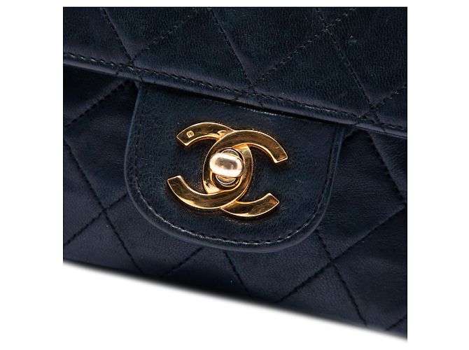 Chanel Black Medium Classic Lambskin Double Flap Negro - vista 5