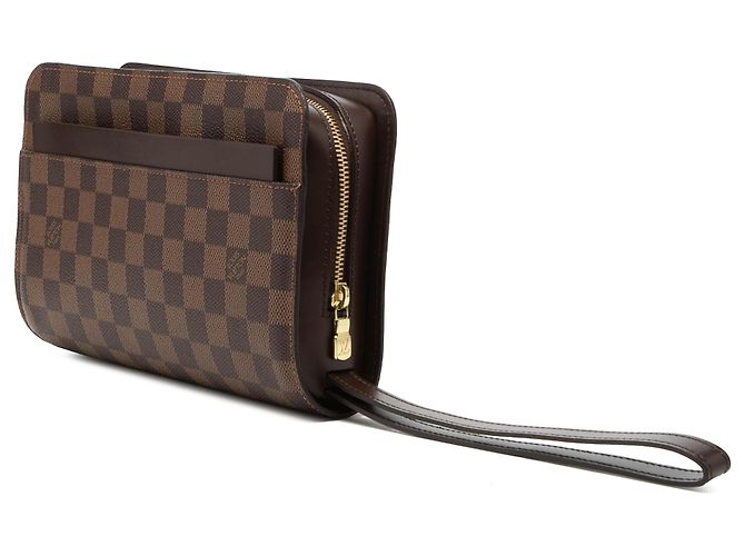 Pochette Louis Vuitton Saint Louis in Damier Ebene marrone - vista 2