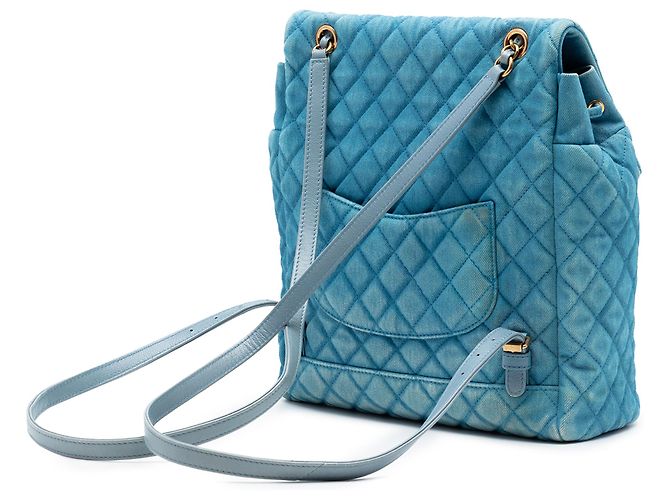 Mochila Chanel Blue Large Denim Urban Spirit Azul Azul claro - vista 2