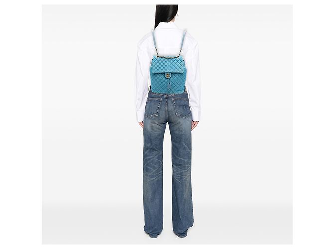 Mochila Chanel Blue Large Denim Urban Spirit Azul Azul claro - vista 6