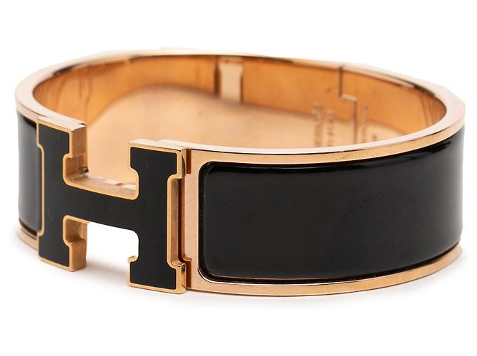 Bracciale Hermès Black Wide Enamel Clic Clac H GM Nero - vista 2