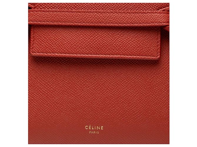Belt Bag Céline Borsa Belt in pelle di vitello granulata Nano rossa Celine Rosso - vista 6