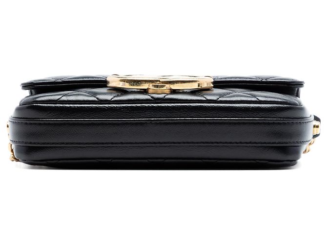 Portacellulare Chanel Black Quilted Lambskin Giant CC Flap con catena Nero - vista 3