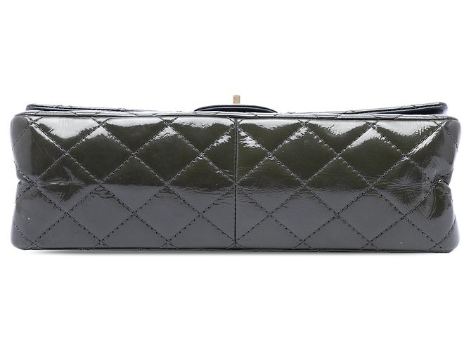 Chanel Green Quilted Patent Reissue 2.55 Double Flap 226 Verde Verde scuro - vista 3