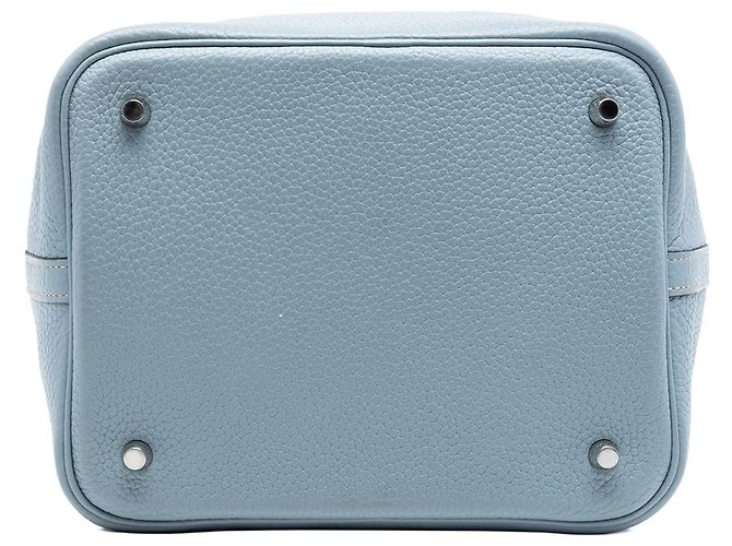 Hermès Picotin Lock 22 in pelle Clemence blu Blu chiaro - vista 3