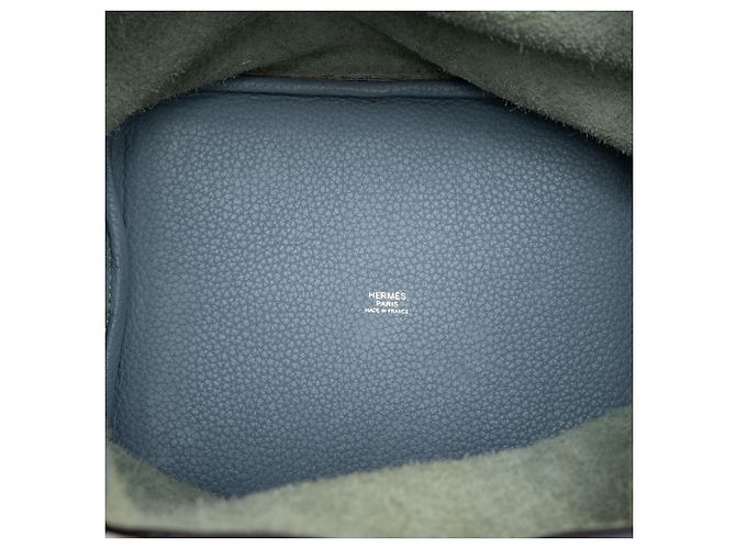 Hermès Picotin Lock 22 in pelle Clemence blu Blu chiaro - vista 4