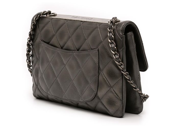 Chanel Gray Medium Lambskin Trendy CC Flap Marrone Grigio antracite - vista 2