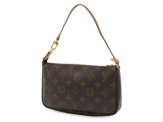 Borsa Louis Vuitton Monogram Pochette Accessoires Marrone - vista 3