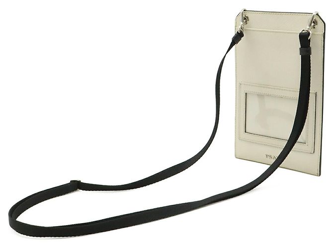 PRADA Saffiano Leather Smartphone Case Black White - view 3