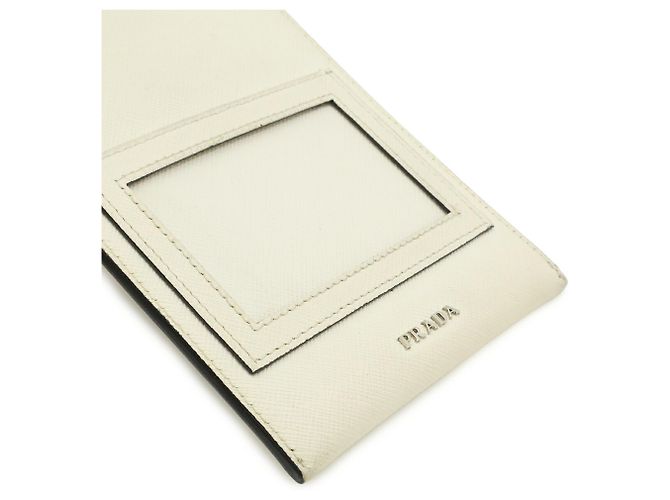 PRADA Saffiano Leather Smartphone Case Black White - view 8
