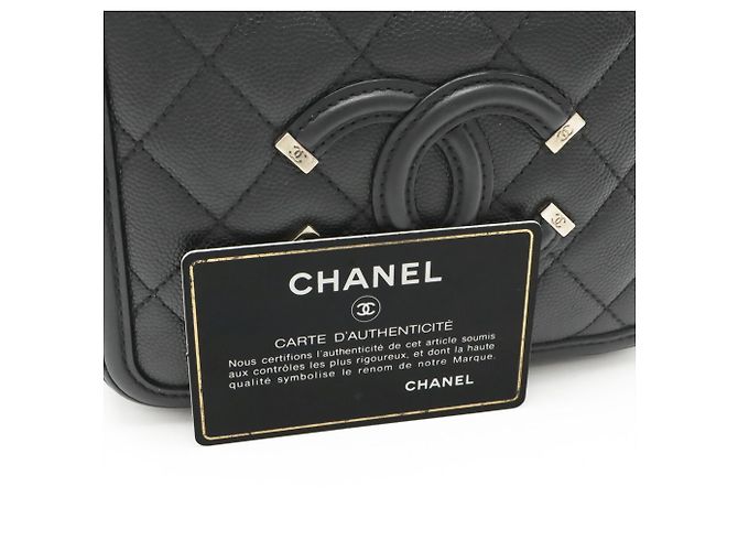 Piccola borsa vanity CHANEL CC Filigree Nero - vista 10