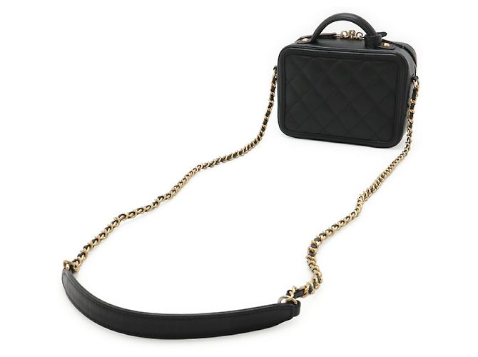 Piccola borsa vanity CHANEL CC Filigree Nero - vista 3