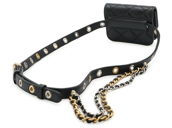 Timeless Pochette de cintura mini Chanel Matelassé Coco Mark Negro - vista 3