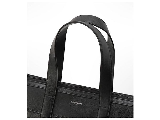 Saint Laurent Bolsa Tote de Couro Acolchoado Preto - vista 11