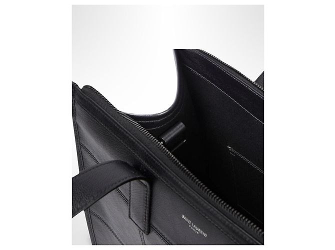 Saint Laurent Bolsa Tote de Couro Acolchoado Preto - vista 13