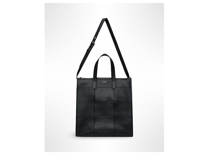 Saint Laurent Bolsa Tote de Couro Acolchoado Preto - vista 2
