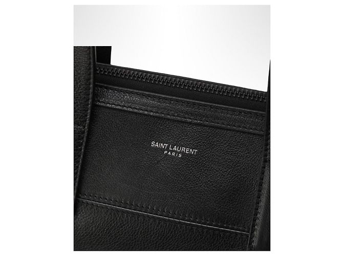 Saint Laurent Bolsa Tote de Couro Acolchoado Preto - vista 6