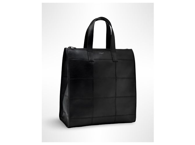 Saint Laurent Bolsa Tote de Couro Acolchoado Preto - vista 9