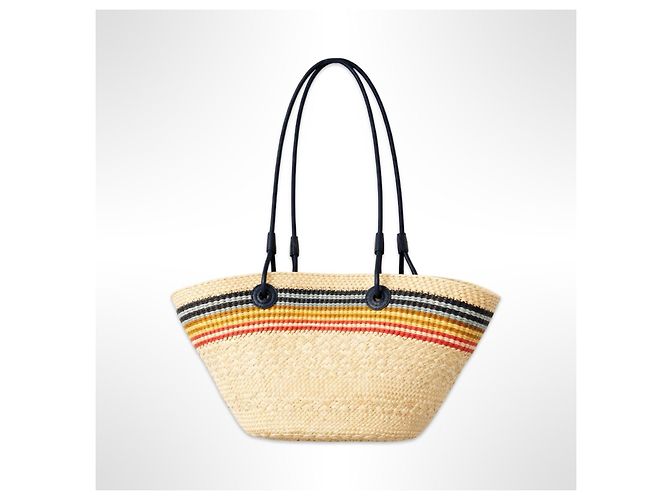 Loewe Borsa Cesta Anagram in paglia Multicolore Beige - vista 11