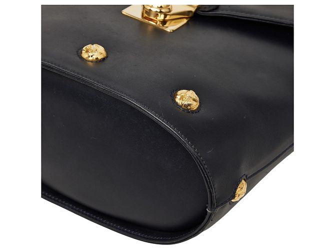 Borsa a tracolla in pelle nera con borchie Salvatore Ferragamo Nero - vista 4