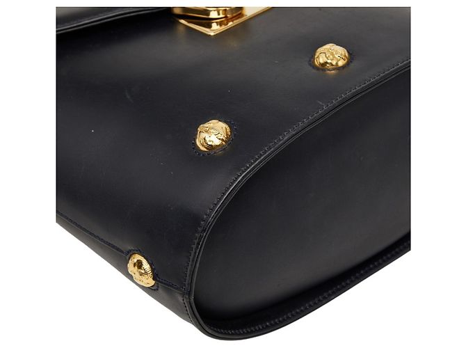 Borsa a tracolla in pelle nera con borchie Salvatore Ferragamo Nero - vista 5