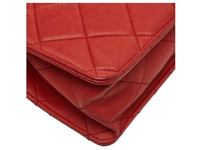 Borsa a tracolla Chanel 2.55 Coco Mark Matelassé Chain Rosso - vista 7