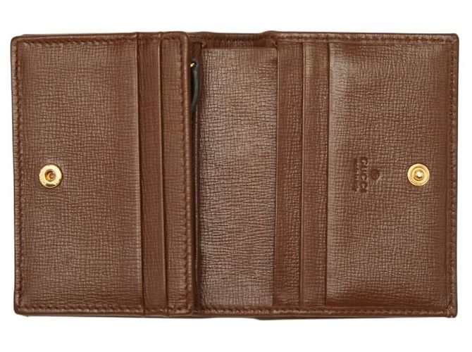 Portafoglio bi-fold Gucci GG Supreme Horsebit 1955 Marrone Beige - vista 6
