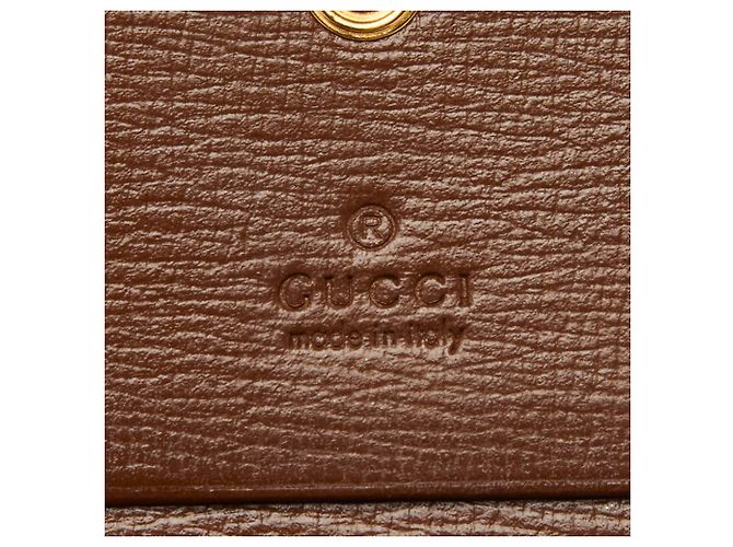 Portafoglio bi-fold Gucci GG Supreme Horsebit 1955 Marrone Beige - vista 8