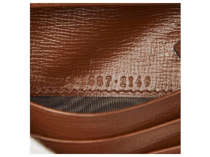 Portafoglio bi-fold Gucci GG Supreme Horsebit 1955 Marrone Beige - vista 9