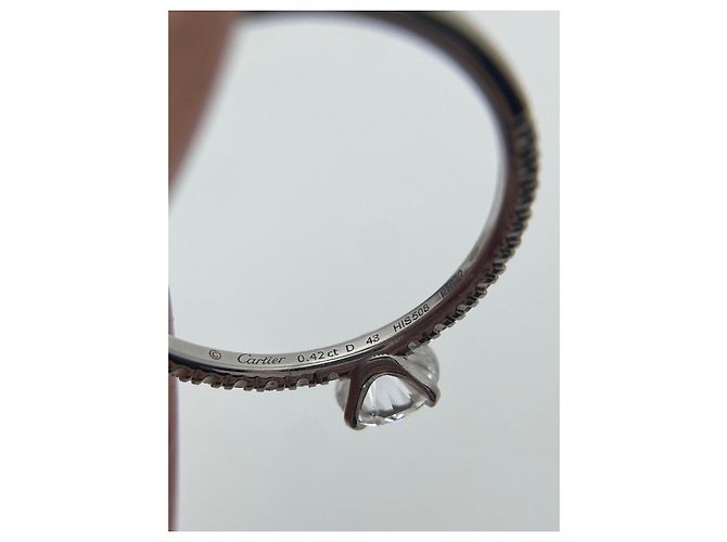 Cartier Diamantring Platin 0.42ct Silber - Ansicht 2