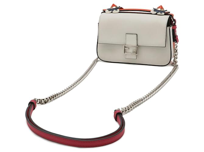 Borsa a secchiello Fendi Double Micro Rosa Bianco Rosso - vista 3