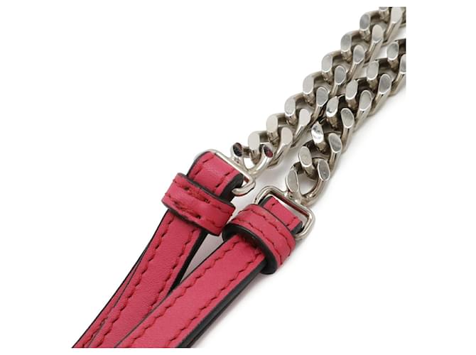 Borsa a secchiello Fendi Double Micro Rosa Bianco Rosso - vista 5