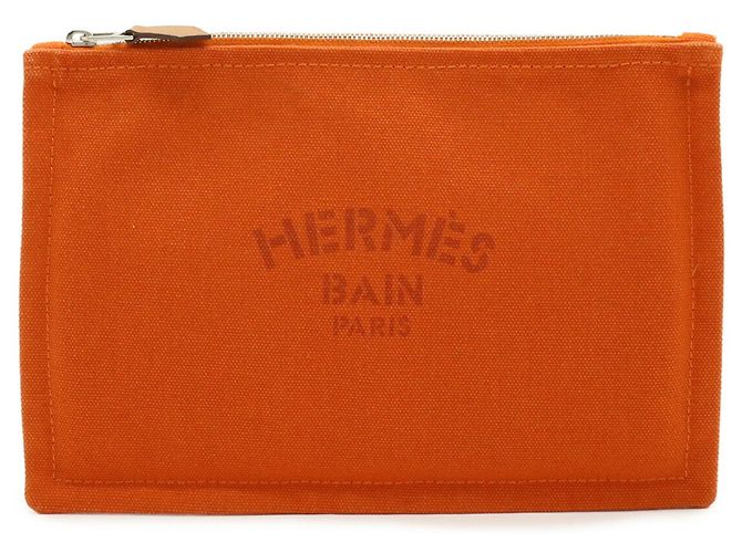 Hermès Pochette piatta Hermes New Yachting PM Arancione - vista 2