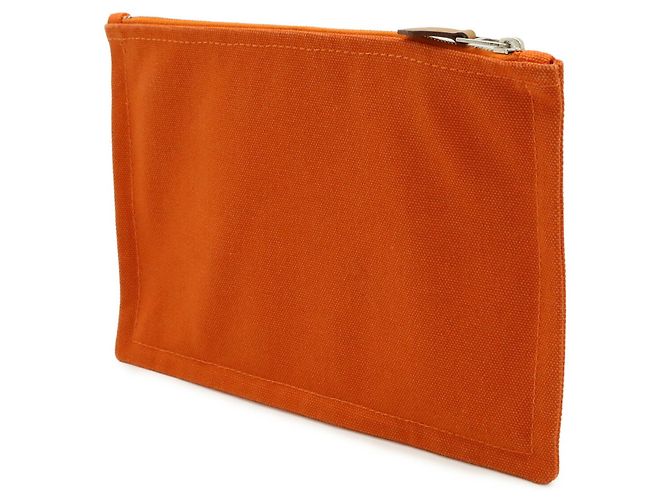 Hermès Pochette piatta Hermes New Yachting PM Arancione - vista 3