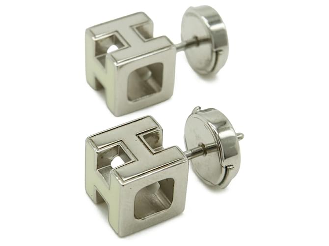 Hermès HERMES Cage d'H H-Cube Ohrstecker Silber - Ansicht 3