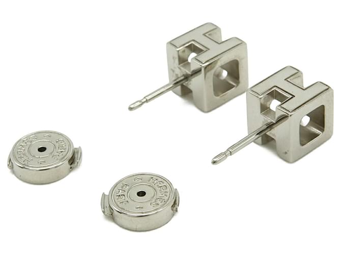 Hermès HERMES Cage d'H H-Cube Ohrstecker Silber - Ansicht 4