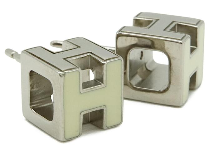Hermès HERMES Cage d'H H-Cube Ohrstecker Silber - Ansicht 5
