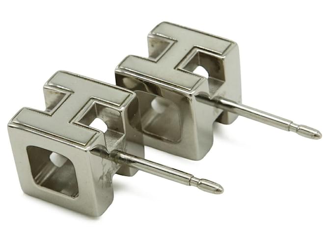 Hermès HERMES Cage d'H H-Cube Ohrstecker Silber - Ansicht 6