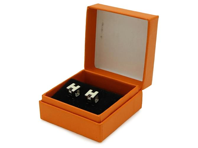 Hermès HERMES Cage d'H H-Cube Ohrstecker Silber - Ansicht 7