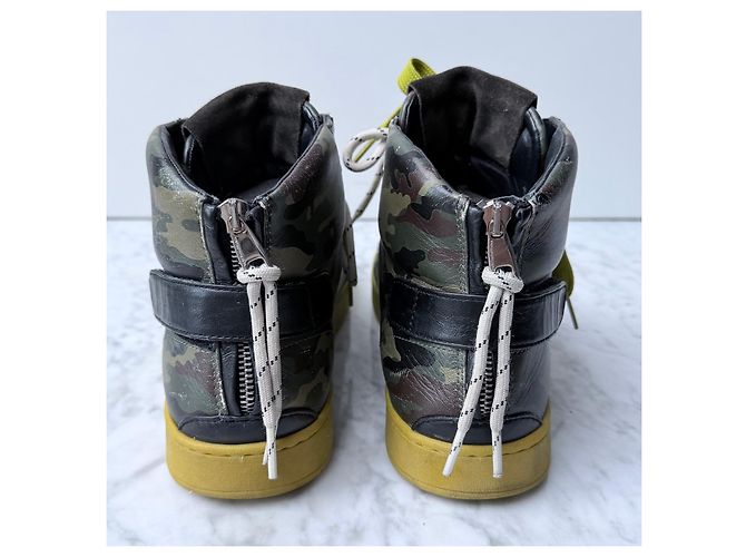 Dolce & Gabbana Sneakers Alte Camouflage Marrone Nero Verde - vista 3