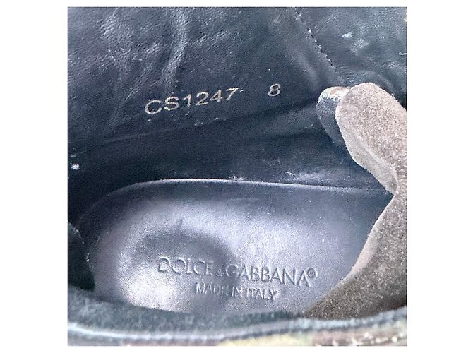 Dolce & Gabbana Sneakers Alte Camouflage Marrone Nero Verde - vista 5