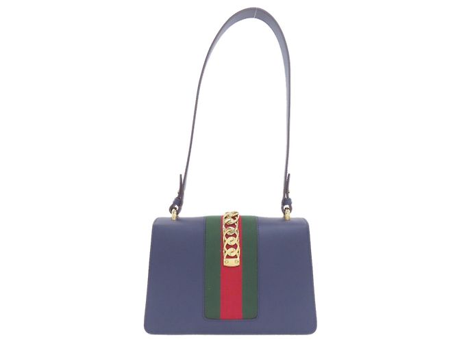 Gucci 421882 Sylvie Shoulder Bag Blu navy - vista 2