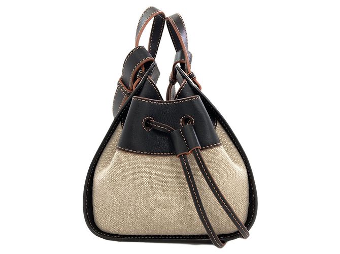 Borsa a mano Hammock Mini 2-Way Loewe Nero Beige - vista 3