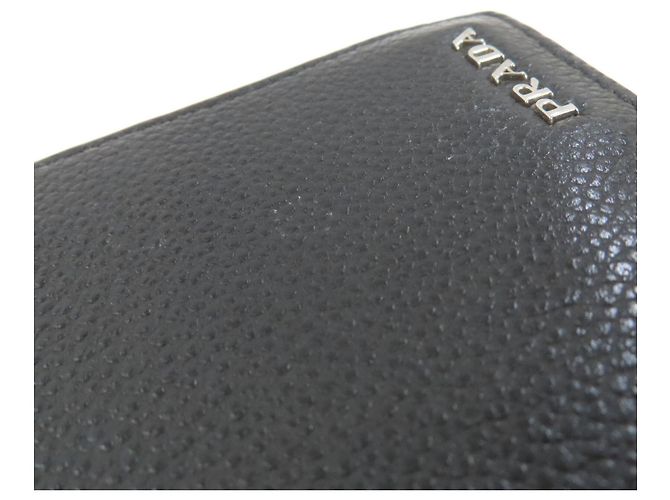 Prada Logo Leder-Bifold-Geldbörse Schwarz - Ansicht 21
