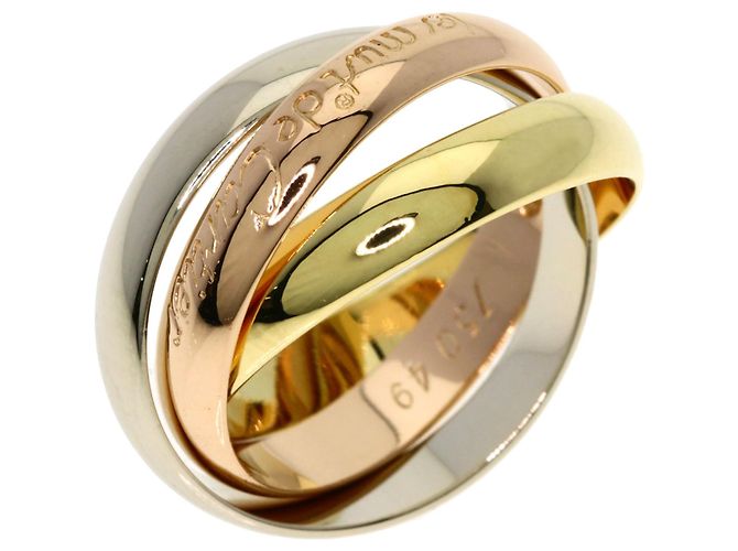 Anello Cartier Trinity in oro bianco oro giallo e oro rosa - vista 2