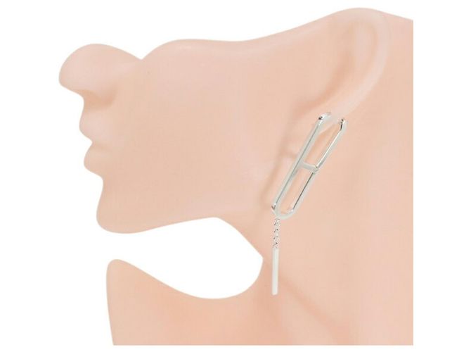 Hermès Pendientes de botón en plata Hermes Ever Chaine d'Ancre - vista 9