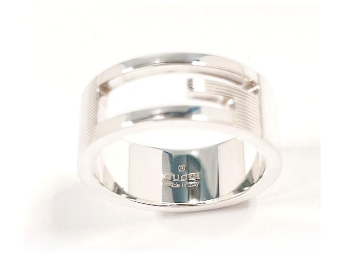 Anello G con intaglio firmato GUCCI Argento - vista 3