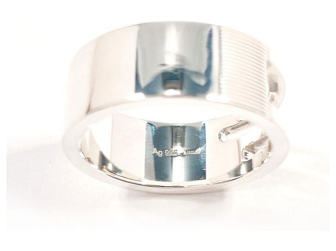 Anello G con intaglio firmato GUCCI Argento - vista 4