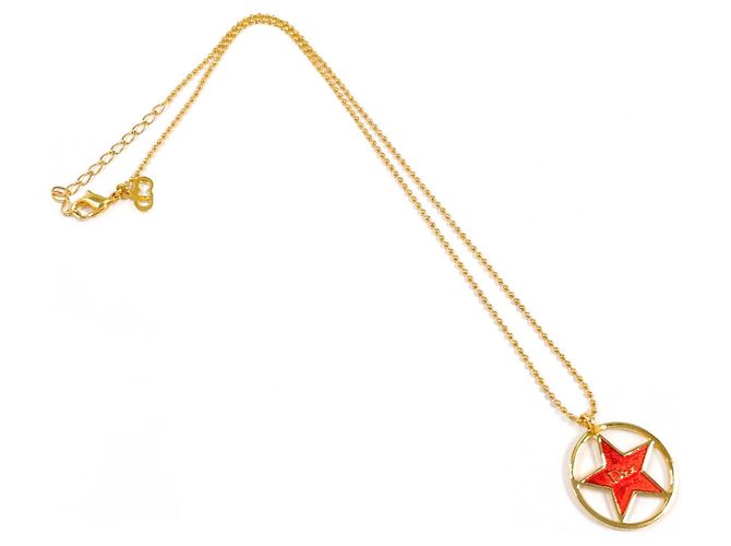 Collana Christian Dior Circle Star Logo D'oro Arancione - vista 2